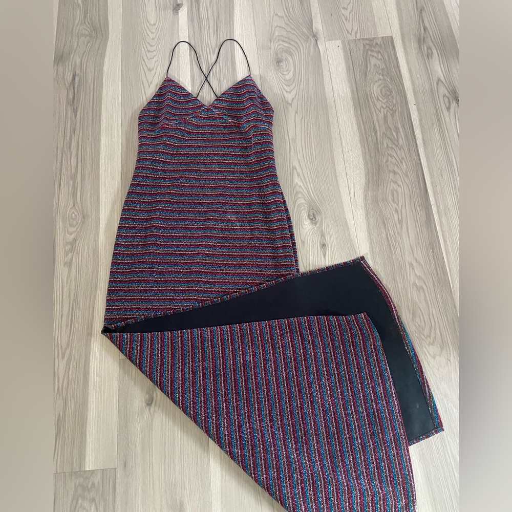 House of Harlow x Revolve Shimmer Stripe Rae Dress sz M